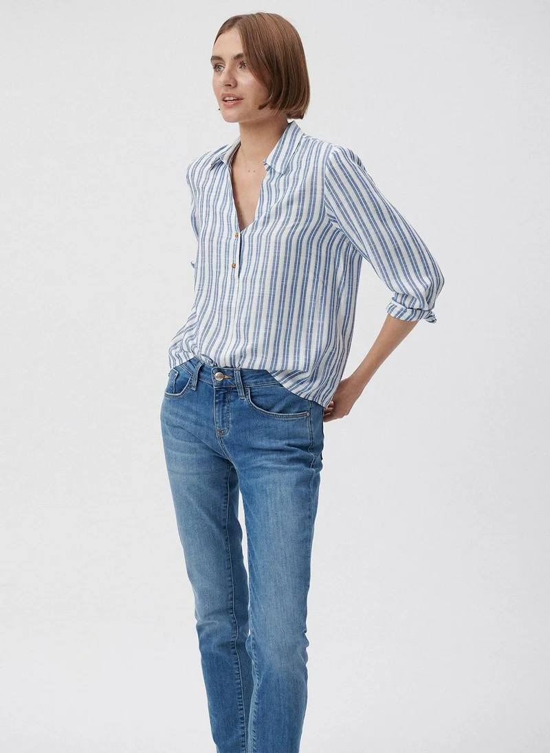 Mavi Striped White Blouse